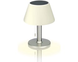 MAXXmee LED Solar Tafellamp Binnen & Buiten | Afhankelijk van de lichtsterkte tussen 4-8 uur lichtduur | Warm wit LED licht [Zilver]