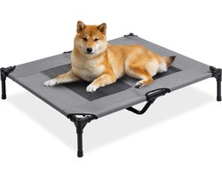 MaxxPet Hondenstretcher - Opvouwbaar Hondenbed - Verkoelend Honden ligbed - Honden hangmat draagbaar - 91x76x18cm - Grijs