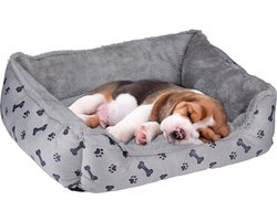 maxxpro Hondenmand - Hondenkussen - Kattenbed - Polyester - Grijs met Print
