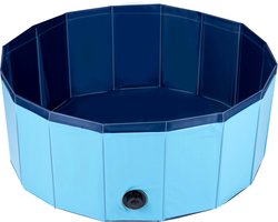maxxpro Hondenzwembad Opvouwbaar - Antislip - Leegloopventiel - ⌀ 80 cm - Blauw