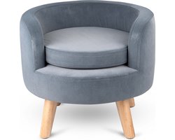 maxxpro Pet Bed - Huisdieren tot 80KG - Zacht Fluwelen Kussen - Verhoogd Katten- en Hondenbed - Grijs - 40,5 x 36 Cm