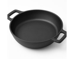 MAYSTERNYA Gietijzeren Barbecue Pan - ø 20 x 4 cm - BBQ Accessoires - Buitenkeuken - BBQ - Bakken - Ovenschaal - BBQ Cadeau - Cadeau - Mat Zwart