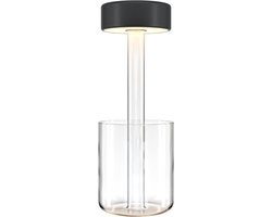 Maytoni draadloze tafellamp op batterijen – modern, zwart, glas