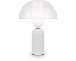 Maytoni tafellamp Memory – wit, glas en metaal, modern