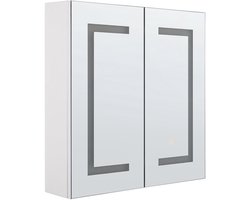 MAZARREDO - Badkamermeubel LED - Zwart - Multiplex