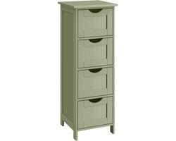 MAZAZU - Badkamerkast - ladekast - Opbergkast - Groen - 26.5x28.5x82