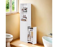 MAZAZU - Badkamermeubel - Met laden - Classic Wit - 40x18x134.4
