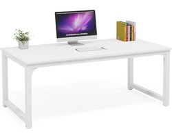 MAZAZU Bureau - Moderne vergadertafel - Wit - 160x80x75cm