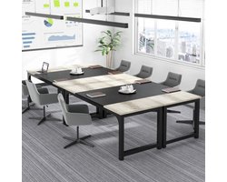 MAZAZU Bureau - Moderne vergadertafel - Zwart - 180x80x75cm