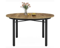 MAZAZU Eettafel Rond - Keukentafel - Hout - 118.5x118.5x76 cm