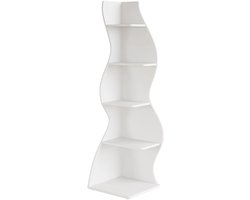 MAZAZU Hoekkast - Verstelbare Wandplanken – Meerdere Lagen – Wit – 50x48x179 cm