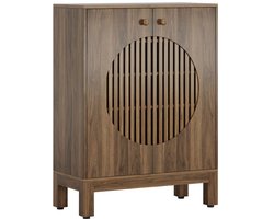 MAZAZU Schoenenkast – Industrieel Design – Met Opbergvakken – Bruin – 73x35x101 cm