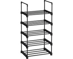 MAZAZU - Schoenenrek - Opslagkast - Metaal - Zwart - 45x30x89.5