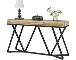 MAZAZU Sidetable - Industriele Haltafel - Bruin/Zwart - 140x30x90cm