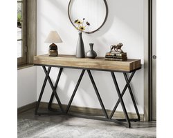 MAZAZU Sidetable - Industriele wandtafel - Bruin/Zwart - 140x30x90cm