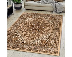 Mazovia Tapijt Beige Klassiek Symmetrisch patroon - Woonkamer - Rechthoek Voeten Vloerverwarming OEKO-TEX® Certificaat Traditioneel, Oosters - Crème - 200 x 300 cm