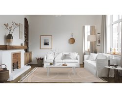 Mazovia Vloerkleed Beige Abstract - Woonkamer, slaapkamer, eetkamer, kantoor - Middellange Pool Rechthoek OEKO-TEX® Certificaat Retro - Lila Crème Crème - 300 x 400 cm