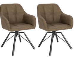 MazrekuHome® - Eetkamerstoelen met armleuning - Eetkamer stoelen set van 2 - Comfortabel - Draaiend - Gestoffeerd - Roze