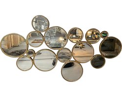 MBC- living - wandspiegel Circles - Mat gouden rand - 150 x 70cm