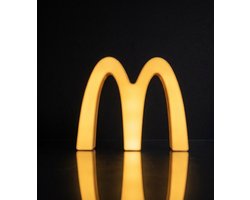 Mc Donald M-vormig Tafellamp - Gele M Retro Nachtlamp - Oplaadbaar met Accu Zonder Stekker - Verlichte Boord Retro decoratieve lamp