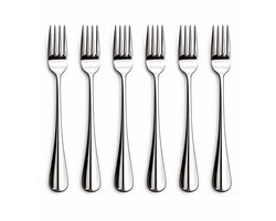 MC Nova - 6-delige tafelvork set - 18/10 RVS vorken - 20cm. - Hoogglans - Vaatwasserbestendig - Luxe Bestekset - Duurzaam