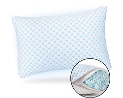 MC SLEEP® - Gel Traagschuim Kussen - Hoofdkussen met Koelgel - Traagschuim Hoofdkussen - Hoofdkussen Slaapkamer - Anti Nekklachten - Evva Gel Kussen | 60x40x14 cm
