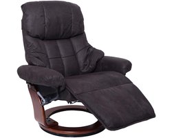 MCA Calgary 2 fauteuil, TV fauteuil, stof/textiel 150kg belastbaar ~ bruin-zwart, walnoot look