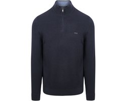 McGregor Half Zip Trui Merinowol Structure Navy - Maat L - Heren - Pullovers