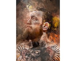 Mcgregor poster op A1 semi- glossy papier - 59.4x84 cm - Vechtsport poster - Unieke poster van Conor Mcgregor met donkergrijze achtergrondkleur