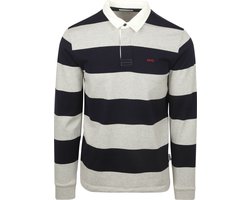 McGregor Rugbyshirt Streep Navy Grijs - Maat M - Heren - Rugby Poloshirts