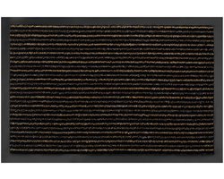 MD Entree - Deurmat - Maxi Dry Stripe - Beige/Brown - Vloerkleed - Met antislip - Wasbaar- Vocht absorberend - Hoge dichtheid 600gr/m2 - 80 x 120 cm