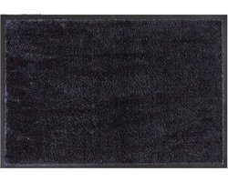 MD Entree - Deurmat - Schoonloopmat - Soft&Clean - 50 x 75 cm - Antraciet - Vloerkleed - Met antislip - Machine wasbaar - Vocht absorberend - Hoge dichtheid 600gr/m2