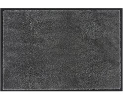 MD Entree - Deurmat - Schoonloopmat - Soft&Clean - 75 x 120 cm - Steel - Vloerkleed - Met antislip - Machine wasbaar - Vocht absorberend - Hoge dichtheid 600gr/m2