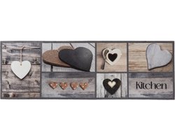 MD Entree - Keukenloper - Keukenmat - Vloerkleed - Antislip - Machinewasbaar - Absorberend - Cook & Wash - Hearts Kitchen - 50 x 150 cm