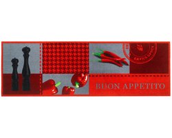 MD Entree - Keukenloper - Keukenmat - Vloerkleed - Antislip - Machinewasbaar - Absorberend - Cook&Wash - Buon Appetito - 50 x 150 cm