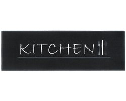 MD Entree - Keukenloper - Vloerkleed - Machinewasbaar - Cook&Wash - Kitchen Black - 50 x 150 cm