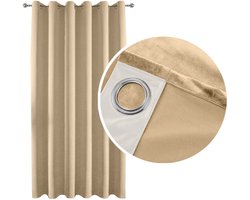 Meble od Nowa - Welur verduisterende gordijn - 140x250 cm - Beige - Op Ringen