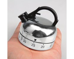 Mechanische keukentimer met 60-minuten aftelfunctie en roterend alarm, geschikt voor koken, bakken en huishoudelijk gebruik, compact en draagbaar.
