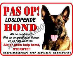 Mechelse Herder 164....formaat: 20xx30 cm....(ondergrond wit)...(Pas op loslopende Hond!... als de hond komt plat op de grond gaan liggen en op hulp wachten, geen hulp....dan sterkte!)...(wit/rood/zwart+full color afb.)....Gratis verzending!