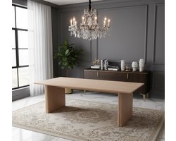 Medahomestore Luxe Eettafel Milano – 240x100x75 cm – Massief Naturel Eiken – Moderne Scandinavische Design Tafel – Grote Rechthoekige Eettafel voor 6-8 Personen
