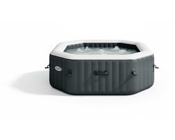 Medahomestore Luxe SpaBubble 4-Persoons Opblaasbare Jacuzzi – Ø 201 x 71 cm – 135 Airjets – 2200W Verwarming – 795L – Inclusief Thermo Afdekking, Filters & Accessoires – Premium Opblaasbare Whirlpool voor Tuin & Terras – Grijs