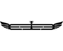 Medaille Display - Hanger Rek - Sport Prestaties Tonen - Stevig Stijlvol Materiaal - 40 cm Breed - Zwart