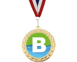 Medaille zwemdiploma B / cadeau zwemdiploma B
