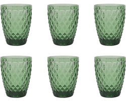 Médard de Noblat - Diamond - Glas 22 cl - Groen - 6 delig - Vaatwasmachinebestendig - 6 glazen