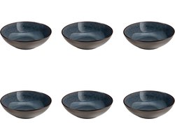 Medard de Noblat - Feeling Indigo - Salade en pastabord 18 cm - 6 delig - Stoneware