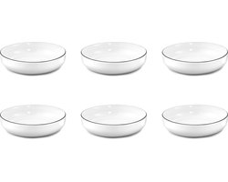 Medard de Noblat - Yaka Black - Salade en pastabord 20 cm - 6 delig - Porselein