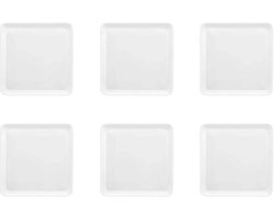 Médard de Noblat - Yaka White - Vierkant Dinerbord 25.5x25.5 cm - 6 delig - Porcelein