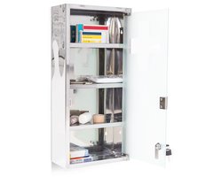 Medicijnkast hangend - melkglas - 57 x 27 x 12 cm - afsluitbaar