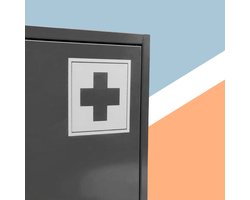 Medicijnkastje - 3 vakken - 36 x 31 x 10 cm - grijs