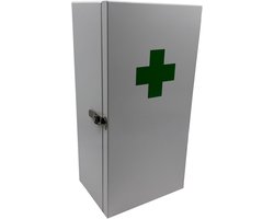 Medicijnkastje - 3 vakken - 42 x 21 x 15,5 cm - wit-groen